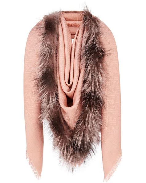 fendi pink touch of fur shawl|Women's Touch Of Fur Shawl .